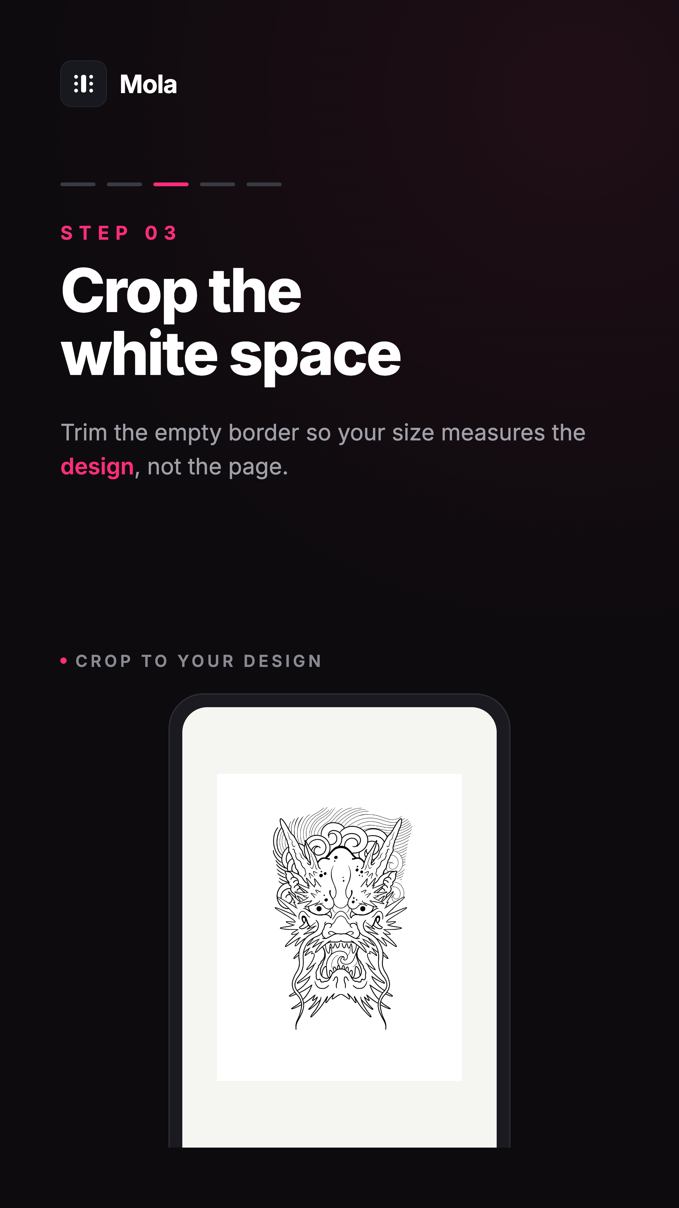 Step 3: Crop, then set the real size — the size applies to the whole image, so crop away white space first